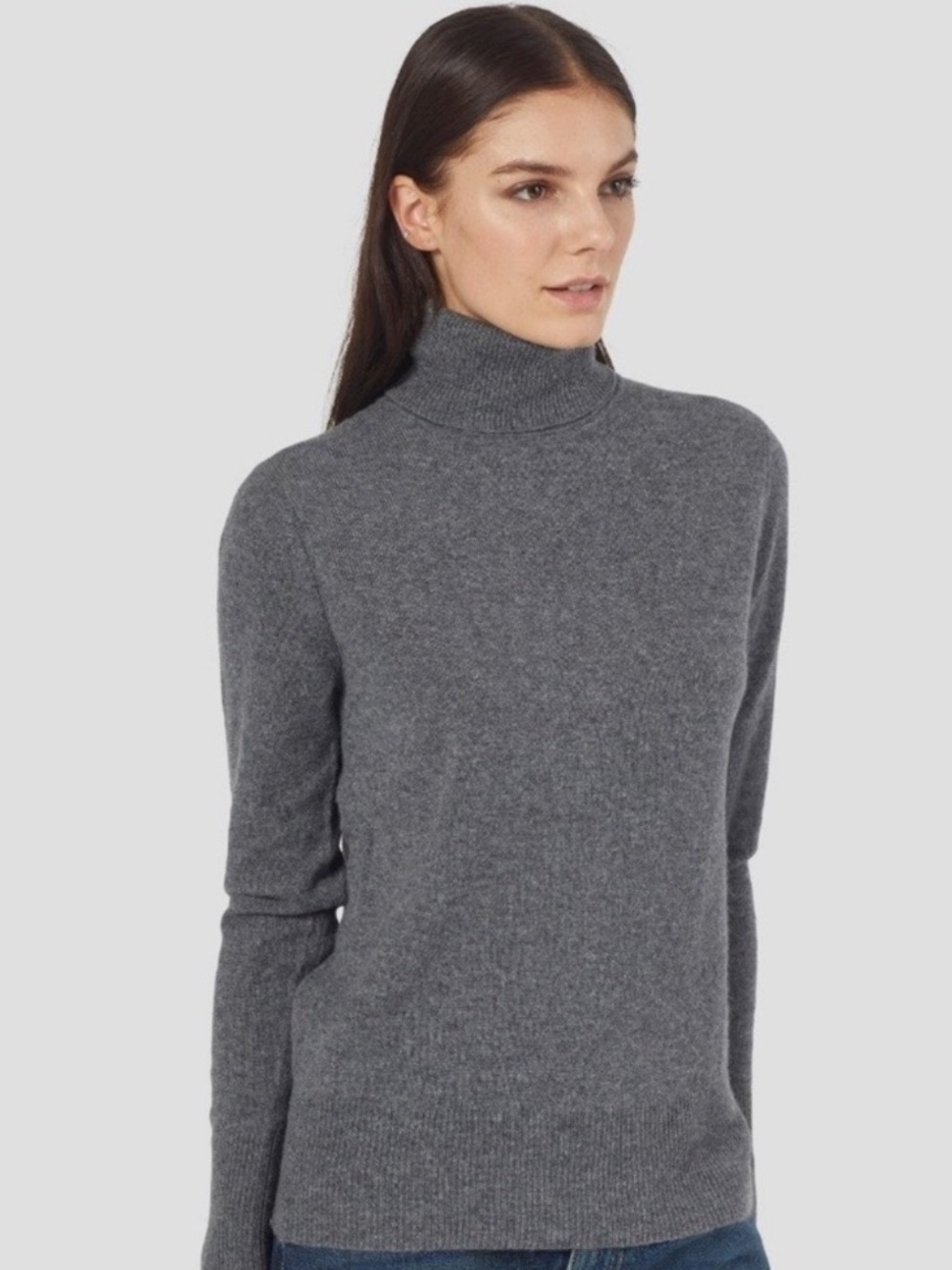 Equipment Gray Cashmere Turtleneck Sweater